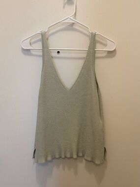 Abercrombie & Fitch Sage Green Knit V-Neck Tank
